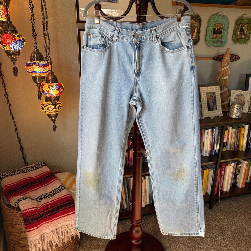 Vintage 90s Levi's 560 Loose Fit Straight Leg Jeans • Light Wash, Size 12